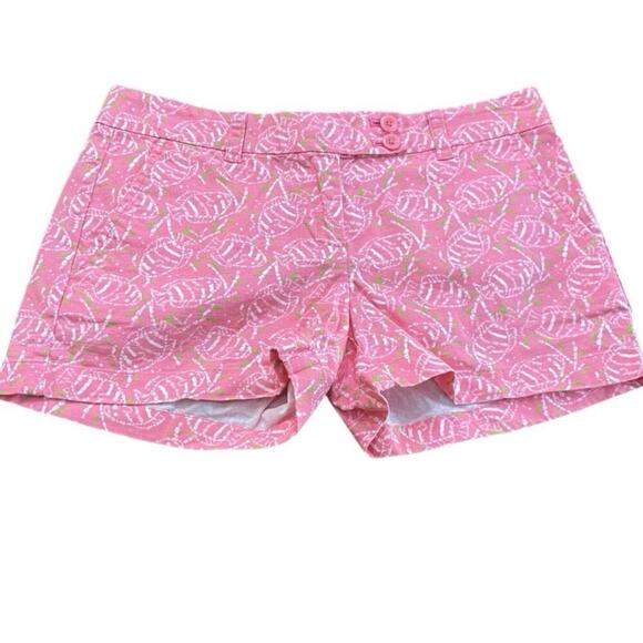 Vineyard Vines Pink & White Fish Printed Every Day Shorts Size 0 - Picture 1 of 4